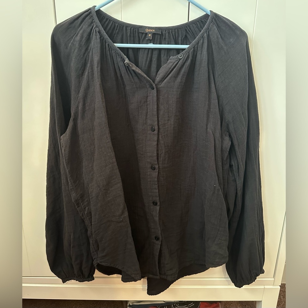 Quince cotton peasant blouse